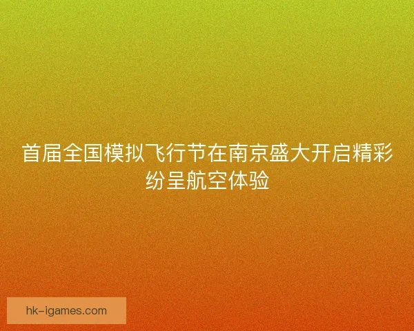首届全国模拟飞行节在南京盛大开启精彩纷呈航空体验 首届全国模拟飞行节在南京盛大开启精彩纷呈航空体验